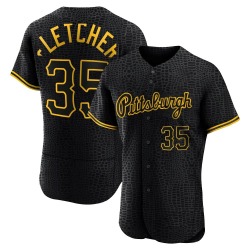 Aaron Fletcher Pittsburgh Pirates Men's Authentic Snake Skin City Jersey - Black