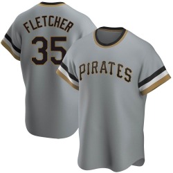 Aaron Fletcher Pittsburgh Pirates Men's Replica Road Cooperstown Collection Jersey - Gray