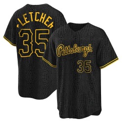 Aaron Fletcher Pittsburgh Pirates Men's Replica Snake Skin City Jersey - Black