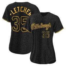 Aaron Fletcher Pittsburgh Pirates Women's Authentic Snake Skin City Jersey - Black