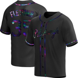 Aaron Fletcher Pittsburgh Pirates Youth Replica Alternate Jersey - Black Holographic