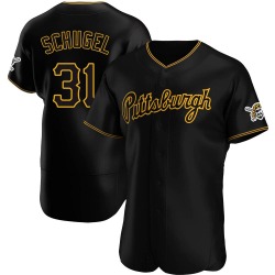 A.J. Schugel Pittsburgh Pirates Men's Authentic Alternate Team Jersey - Black