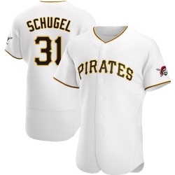 A.J. Schugel Pittsburgh Pirates Men's Authentic Home Jersey - White