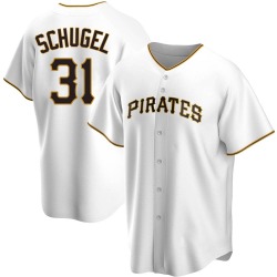 A.J. Schugel Pittsburgh Pirates Men's Replica Home Jersey - White