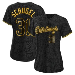 A.J. Schugel Pittsburgh Pirates Women's Authentic Snake Skin City Jersey - Black