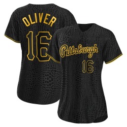 Al Oliver Pittsburgh Pirates Women's Authentic Snake Skin City Jersey - Black