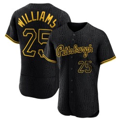 Alika Williams Pittsburgh Pirates Men's Authentic Snake Skin City Jersey - Black