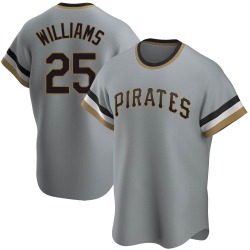 Alika Williams Pittsburgh Pirates Men's Replica Road Cooperstown Collection Jersey - Gray