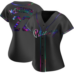 Andrew McCutchen Pittsburgh Pirates Women's Replica Alternate Jersey - Black Holographic