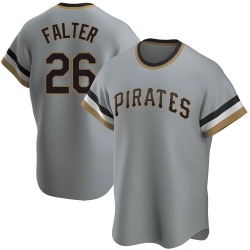 Bailey Falter Pittsburgh Pirates Men's Replica Road Cooperstown Collection Jersey - Gray