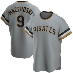 Bill Mazeroski Pittsburgh Pirates Men's Replica Road Cooperstown Collection Jersey - Gray