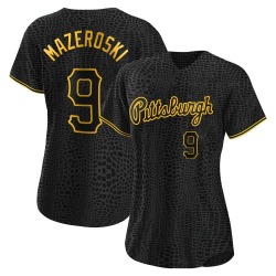 Bill Mazeroski Pittsburgh Pirates Women's Authentic Snake Skin City Jersey - Black