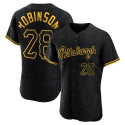 Bill Robinson Pittsburgh Pirates Men's Authentic Snake Skin City Jersey - Black