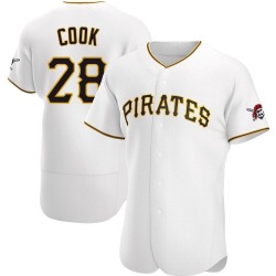 Billy Cook Pittsburgh Pirates Men's Authentic Home Jersey - White