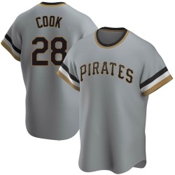 Billy Cook Pittsburgh Pirates Men's Replica Road Cooperstown Collection Jersey - Gray