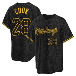 Billy Cook Pittsburgh Pirates Men's Replica Snake Skin City Jersey - Black