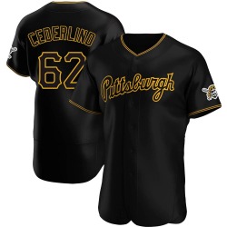 Blake Cederlind Pittsburgh Pirates Men's Authentic Alternate Team Jersey - Black