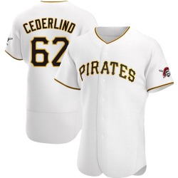 Blake Cederlind Pittsburgh Pirates Men's Authentic Home Jersey - White