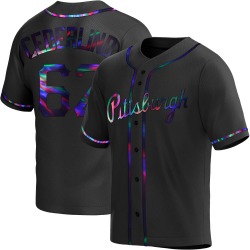 Blake Cederlind Pittsburgh Pirates Men's Replica Alternate Jersey - Black Holographic