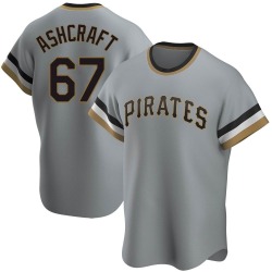 Braxton Ashcraft Pittsburgh Pirates Men's Replica Road Cooperstown Collection Jersey - Gray