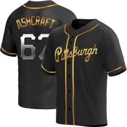 Braxton Ashcraft Pittsburgh Pirates Youth Replica Alternate Jersey - Black Golden