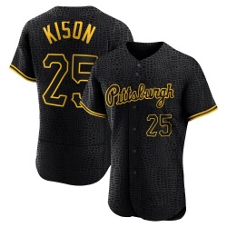 Bruce Kison Pittsburgh Pirates Men's Authentic Snake Skin City Jersey - Black