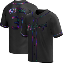 Cal Mitchell Pittsburgh Pirates Men's Replica Alternate Jersey - Black Holographic