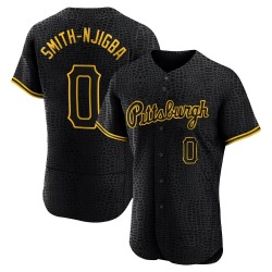 Canaan Smith-Njigba Pittsburgh Pirates Men's Authentic Snake Skin City Jersey - Black