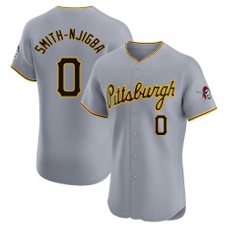 Canaan Smith-Njigba Pittsburgh Pirates Men's Elite Road Jersey - Gray