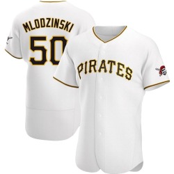 Carmen Mlodzinski Pittsburgh Pirates Men's Authentic Home Jersey - White