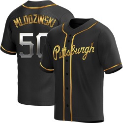 Carmen Mlodzinski Pittsburgh Pirates Men's Replica Alternate Jersey - Black Golden