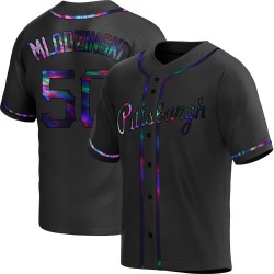 Carmen Mlodzinski Pittsburgh Pirates Men's Replica Alternate Jersey - Black Holographic