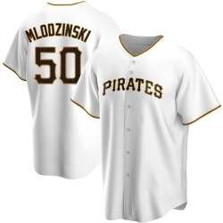 Carmen Mlodzinski Pittsburgh Pirates Men's Replica Home Jersey - White