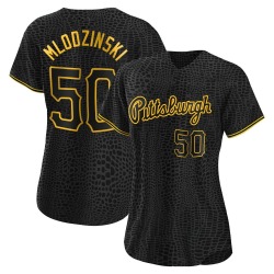 Carmen Mlodzinski Pittsburgh Pirates Women's Authentic Snake Skin City Jersey - Black