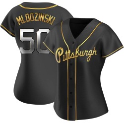 Carmen Mlodzinski Pittsburgh Pirates Women's Replica Alternate Jersey - Black Golden