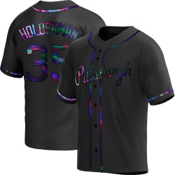 Colin Holderman Pittsburgh Pirates Men's Replica Alternate Jersey - Black Holographic