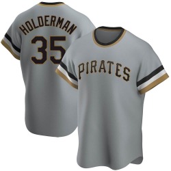 Colin Holderman Pittsburgh Pirates Men's Replica Road Cooperstown Collection Jersey - Gray