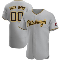 Custom Pittsburgh Pirates Men's Authentic Road Jersey - Gray