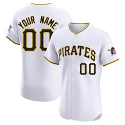 Custom Pittsburgh Pirates Men's Elite Home Jersey - White