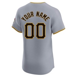 Custom Pittsburgh Pirates Men's Elite Road Jersey - Gray