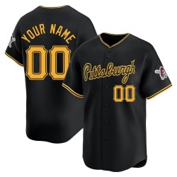 Custom Pittsburgh Pirates Men's Limited Alternate Jersey - Black