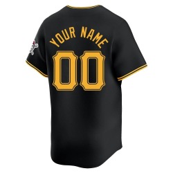 Custom Pittsburgh Pirates Men's Limited Alternate Jersey - Black