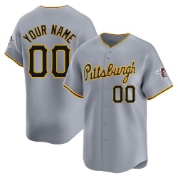 Custom Pittsburgh Pirates Men's Limited Away Jersey - Gray