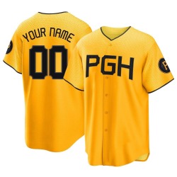 Custom Pittsburgh Pirates Men's Replica 2023 City Connect Jersey - Gold