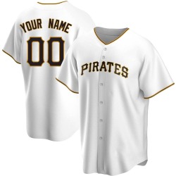 Custom Pittsburgh Pirates Men's Replica Home Jersey - White