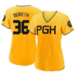 Dauri Moreta Pittsburgh Pirates Women's Authentic 2023 City Connect Jersey - Gold