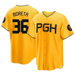 Dauri Moreta Pittsburgh Pirates Youth Replica 2023 City Connect Jersey - Gold