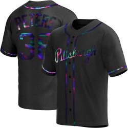 Dillon Peters Pittsburgh Pirates Men's Replica Alternate Jersey - Black Holographic