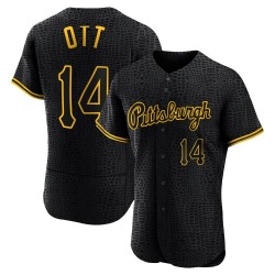 Ed Ott Pittsburgh Pirates Men's Authentic Snake Skin City Jersey - Black