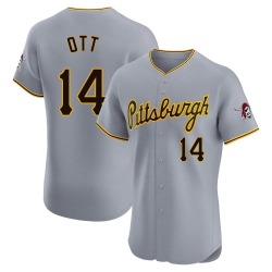 Ed Ott Pittsburgh Pirates Men's Elite Road Jersey - Gray